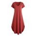Alwyn Home Nightgowns Nightdress Women V Neck Print Short Slit Sleepwear S-XXL Polyester | 34 H x 44 W in | Wayfair