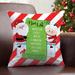 The Holiday Aisle® Grandparent"s Christmas List 17" Throw Pillow w/ 12 Custom Names On Candy Cane Striped Removable Cover | Wayfair