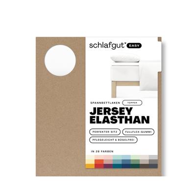 schlafgut »Easy« Jersey-Elasthan Spannbettlaken für Topper XL / 530 Petrol Deep