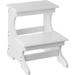 Red Barrel Studio® Braunste 2 Step Wood Step Stool Wood in White | 16.35 W x 13.6 D in | Wayfair F80DB5A1CD134AB1BB1F143B1818A3BC