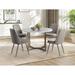 Salinas Contemporary Dining Room Set with Wood Imitation Marble Table