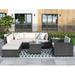 8 Piece Rattan Sectional Sofa Seating Group with Cushions, Outdoor Patio Furniture Sets