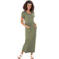 Jerseykleid CASUAL LOOKS "Jersey-Kleid" Gr. 23, Kurzgrößen, grün (khaki) Damen Kleider Freizeitkleider