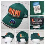 Adidas Accessories | New Mens Adidas Miami Hurricanes Sideline Snapback Hat Cap Green Ncaa Nwt 2015. | Color: Green/Orange | Size: Os