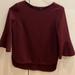 Zara Tops | 3/4 Bell Sleeve Top From Zara. Size M. Burgundy | Color: Red | Size: S