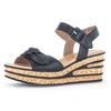 Keilsandalette GABOR, Damen, Gr. 39, schwarz, Nappaleder, modisch, Schuhe, Keilabsatz, Sommerschuh, Riemchensandale mit schöner Zierschleife