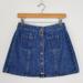 Brandy Melville Skirts | Melville Skirt Womens 27 Blue Button Front Hi Rise A Line Denim Mini Casual | Color: Blue | Size: 27