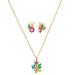 Kate Spade Jewelry | Kate Spade New Bloom Cluster Floral Frontal Pendant Necklace Earrings Set | Color: Blue/Gold | Size: Set