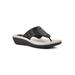 Wide Width Women's Cienna Sandals by Cliffs in Black Fabric (Size 7 1/2 W)