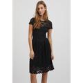 Spitzenkleid VILA "VIKALILA CAPSLEEVE LACE DRESS - NOOS" Gr. M (38), N-Gr, schwarz (black) Damen Kleider Sommerkleider