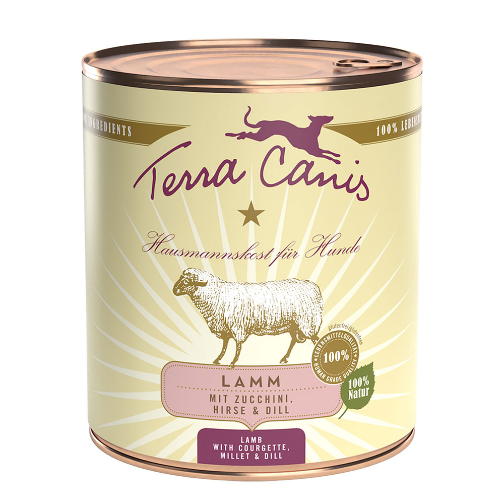 6x800g agneau, courgettes, millet, aneth Terra Canis - Nourriture pour chien