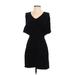 BCBGeneration Casual Dress - Sheath V Neck Short sleeves: Black Print Dresses - Women's Size 2