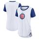 Women's Nike White Chicago Cubs Hipster Swoosh Cinched Tri-Blend Performance Fashion T-Shirt