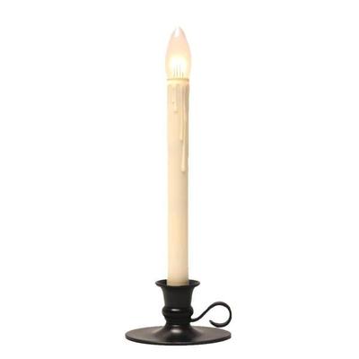Celestial Lights 965929 - Vanilla/Black LED Taper Candle with Traditional Base