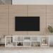 Double L-Shaped TV Stand, Display Shelf, Bookcase, Extendable & Twistable TV Cabinet with Open Shelves for Home Living Room