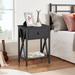 Steelside™ Alicia Bedroom Set Bed Frame & Nightstand 3 Piece Wood/Metal in Black | 40 H x 55 W x 74.8 D in | Wayfair