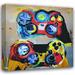 Red Barrel Studio® Video Game Controller 128 by Stephen Chambers - Wrapped Canvas Painting Canvas in Black/Blue/Red | 18 H x 18 W x 1.5 D in | Wayfair