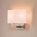 Latitude Run® 2 - Light Brushed Nickel Wall Sconce Light Fabric in White | 14 H x 10.5 W x 4 D in | Wayfair 6138EAE59B694C8997A5DF3BF3EDC84D