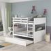 Gusella Full over Full Standard Bunk Bed w/ Trundle by Harriet Bee Wood in White | 59.9 H x 57 W x 79.5 D in | Wayfair