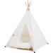 Cat Dog House with Cushion for Medium and Large Pet Outdoor Indoor Washable Foldable Portable Houses Lace Style Pet Teepee Tent m Canvas Cotton