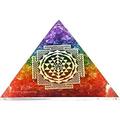 7 Chakra Onyx Crystal Orgone Pyramid Organite Pyramid Sri Yantra (Big)