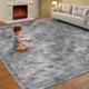 Sanmadrola Gray Area Rug for Bedroom 4 X5.2 Fluffy Shag Rug for Living Room Furry Carpet for Kids Room Shaggy Throw Rug for Nursery Room Fuzzy Plush Rug Grey Carpet Rectangle Cute Room Decor for Baby