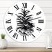 DESIGN ART Designart Conifer Cone Monochrome Traditional wall clock 23 In. Wide x 23 In. High