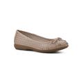 Wide Width Women's Cheryl Ballet Flat by Cliffs in Natural Burnished Smooth (Size 7 W)