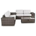 Living Source International 8-Piece Sectional Set with Cushions - Espresso