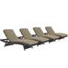 Ergode Convene Chaise Outdoor Patio Set of 4 - Espresso Mocha