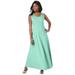 Plus Size Women's Stretch Cotton Crochet-Back Maxi Dress by Jessica London in Mint Sorbet (Size 22) Maxi Length