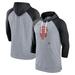 Men's Nike Heather Gray/Heather Black San Francisco Giants Baseball Raglan 3/4-Sleeve Pullover Hoodie