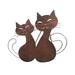 BESTONZON 1pc Iron Art Garden Ornament Vintage Garden Figure Decor Metal Two Kittens Statue for