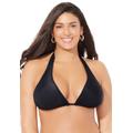 Plus Size Women's Elite Triangle Bikini Top by Swimsuits For All in Ribbed Black (Size 4)