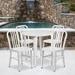 Emma + Oliver Commercial Grade 30 Round White Metal Table Set-4 Vertical Slat Back Chairs