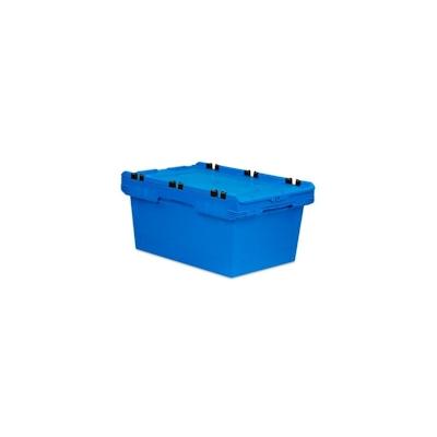 PROREGAL Conical Mehrweg-Stapelbehälter mit Krokodildeckel Blau | HxBxT 29,9x41x61cm | 47 Liter | Lagerbox Eurobox Transportbox Transportbehälter Image