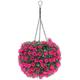 Operitacx Artificial Flower Ball Solar Powered Led Artificial Topiary Ball Outdoor Lawn Backyard Garden Decor Wedding Party