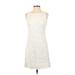 American Living Casual Dress - A-Line Crew Neck Sleeveless: Ivory Print Dresses - Women's Size 2