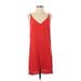 Topshop Casual Dress - Shift V Neck Sleeveless: Orange Print Dresses - Women's Size 2