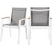 Latitude Run® Lajoy Stacking Patio Dining Armchair, Wood in White | 35 H x 23 W x 26 D in | Wayfair DCDBE266D9E54A8593AD5D7FCB46C9BD