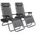 Arlmont & Co. Set Of 2 Adjustable Zero Gravity Patio Chair Recliners W/Cup Holders Metal in Gray | 44 H x 25 W x 32.5 D in | Wayfair