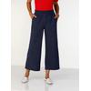 Culotte CASUAL LOOKS, Damen, Gr. 54, Normalgrößen, blau (marine), 55% Leinen, 45% Baumwolle, unifarben, 7/8-Länge, Hosen