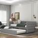 Simple and Modern Appearance Daybed with Extra Trundle, Upholstered Daybed with Padded Back, Twin, Gray