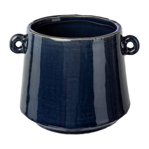 Übertopf EMMA aus Keramik (Farbe: blau)