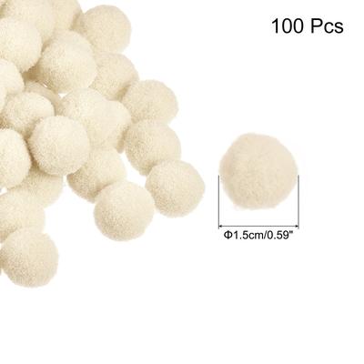 Pom Felt Balls Fabric 1.5cm 15mm for Crafts Project DIY, 100 Pcs