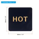 Self Stick Hot/Cold Water Label, Acrylic Waterproof Adhesive Sticker Sign for Faucet Sinks - Black