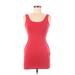 Frederick's of Hollywood Cocktail Dress - Bodycon Scoop Neck Sleeveless: Red Print Dresses - Women's Size Medium