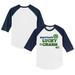 Youth Tiny Turnip White/Navy Seattle Mariners Lucky Charm 3/4-Sleeve Raglan T-Shirt