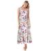 Plus Size Women's Sleeveless Crinkle A-Line Dress by Woman Within in White Floral (Size 3X)