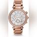 Michael Kors Accessories | Authentic Michael Kors Mk5491 Rose Gold Stainless Steel Chronograph Wristwatch | Color: Gold/Tan/White | Size: Os
